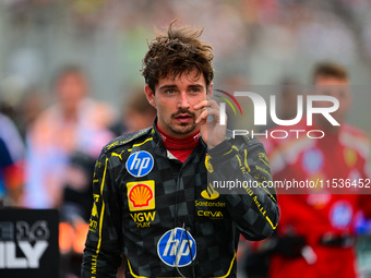 Charles Leclerc of Scuderia Ferrari celebrates his victory during the race of the Italian GP, the 16th round of the Formula 1 World Champion...