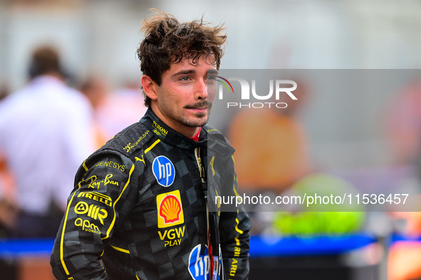 Charles Leclerc of Scuderia Ferrari celebrates his victory during the race of the Italian GP, the 16th round of the Formula 1 World Champion...