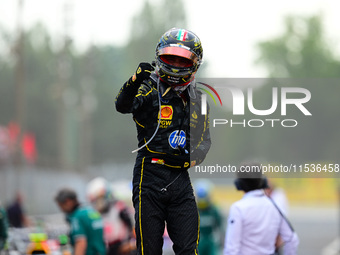 Charles Leclerc of Scuderia Ferrari celebrates his victory during the race of the Italian GP, the 16th round of the Formula 1 World Champion...