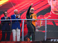 Charles Leclerc of Scuderia Ferrari celebrates his victory during the race of the Italian GP, the 16th round of the Formula 1 World Champion...