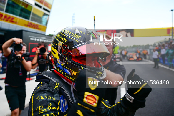 Charles Leclerc of Scuderia Ferrari celebrates his victory during the race of the Italian GP, the 16th round of the Formula 1 World Champion...