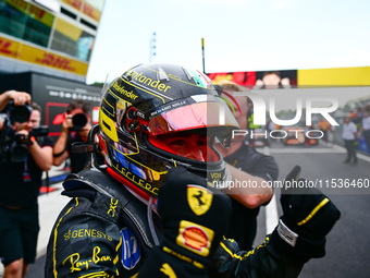 Charles Leclerc of Scuderia Ferrari celebrates his victory during the race of the Italian GP, the 16th round of the Formula 1 World Champion...