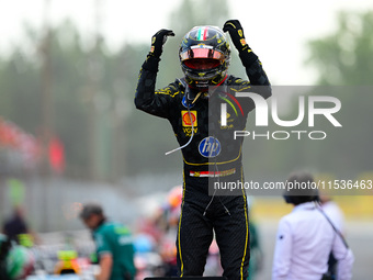 Charles Leclerc of Scuderia Ferrari celebrates his victory during the race of the Italian GP, the 16th round of the Formula 1 World Champion...