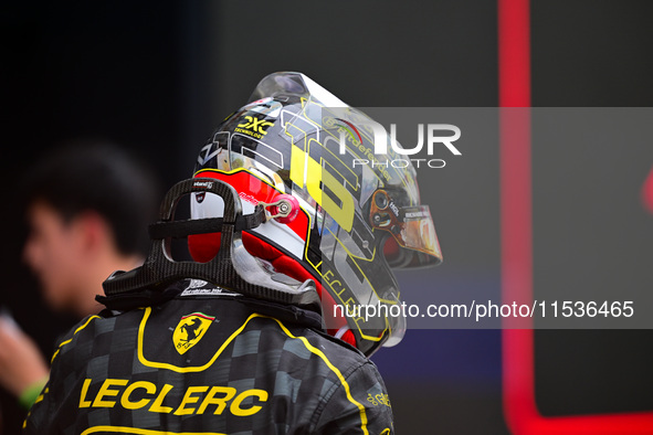 Charles Leclerc of Scuderia Ferrari celebrates his victory during the race of the Italian GP, the 16th round of the Formula 1 World Champion...