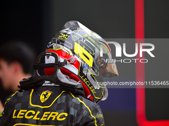 Charles Leclerc of Scuderia Ferrari celebrates his victory during the race of the Italian GP, the 16th round of the Formula 1 World Champion...