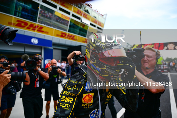 Charles Leclerc of Scuderia Ferrari celebrates his victory during the race of the Italian GP, the 16th round of the Formula 1 World Champion...