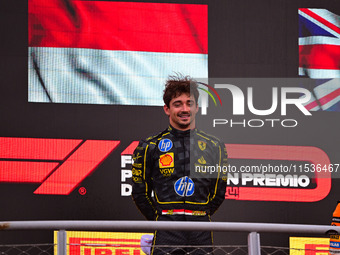 Charles Leclerc of Scuderia Ferrari celebrates his victory during the race of the Italian GP, the 16th round of the Formula 1 World Champion...