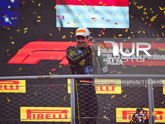 Charles Leclerc of Scuderia Ferrari celebrates his victory during the race of the Italian GP, the 16th round of the Formula 1 World Champion...