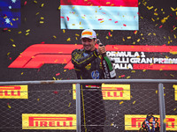 Charles Leclerc of Scuderia Ferrari celebrates his victory during the race of the Italian GP, the 16th round of the Formula 1 World Champion...