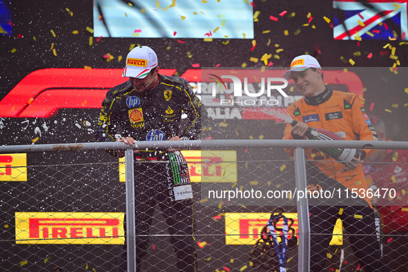 Charles Leclerc of Scuderia Ferrari celebrates his victory during the race of the Italian GP, the 16th round of the Formula 1 World Champion...