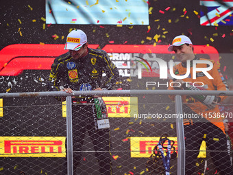 Charles Leclerc of Scuderia Ferrari celebrates his victory during the race of the Italian GP, the 16th round of the Formula 1 World Champion...