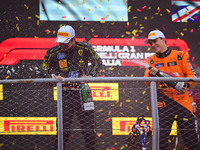 Charles Leclerc of Scuderia Ferrari celebrates his victory during the race of the Italian GP, the 16th round of the Formula 1 World Champion...