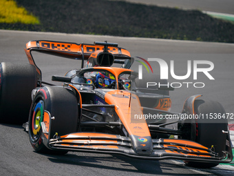 Oscar Piastri of Australia drives the (81) McLaren F1 Team MCL38 Mercedes during the race of the Formula 1 Pirelli Gran Premio d'Italia 2024...