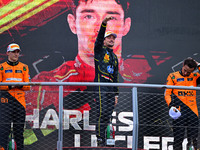 Charles Leclerc of Scuderia Ferrari celebrates his victory during the race of the Italian GP, the 16th round of the Formula 1 World Champion...