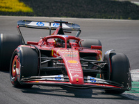 Charles Leclerc of Monaco drives the (16) Scuderia Ferrari SF-24 Ferrari during the race of the Formula 1 Pirelli Gran Premio d'Italia 2024...