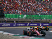 Charles Leclerc of Monaco drives the (16) Scuderia Ferrari SF-24 Ferrari during the race of the Formula 1 Pirelli Gran Premio d'Italia 2024...