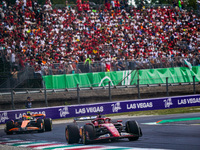 Charles Leclerc of Monaco drives the (16) Scuderia Ferrari SF-24 Ferrari during the race of the Formula 1 Pirelli Gran Premio d'Italia 2024...