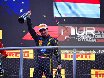 Charles Leclerc of Scuderia Ferrari celebrates his victory during the race of the Italian GP, the 16th round of the Formula 1 World Champion...