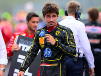 Charles Leclerc of Scuderia Ferrari celebrates his victory during the race of the Italian GP, the 16th round of the Formula 1 World Champion...