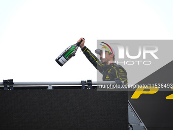 Charles Leclerc of Scuderia Ferrari celebrates his victory during the race of the Italian GP, the 16th round of the Formula 1 World Champion...