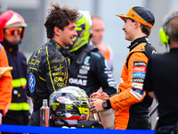 Charles Leclerc of Scuderia Ferrari celebrates his victory during the race of the Italian GP, the 16th round of the Formula 1 World Champion...