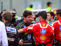 Charles Leclerc of Scuderia Ferrari celebrates his victory during the race of the Italian GP, the 16th round of the Formula 1 World Champion...