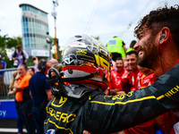 Charles Leclerc of Scuderia Ferrari celebrates his victory during the race of the Italian GP, the 16th round of the Formula 1 World Champion...