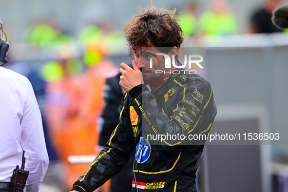 Charles Leclerc of Scuderia Ferrari celebrates his victory during the race of the Italian GP, the 16th round of the Formula 1 World Champion...