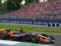 Oscar Piastri of Australia drives the (81) McLaren F1 Team MCL38 Mercedes during the race of the Formula 1 Pirelli Gran Premio d'Italia 2024...