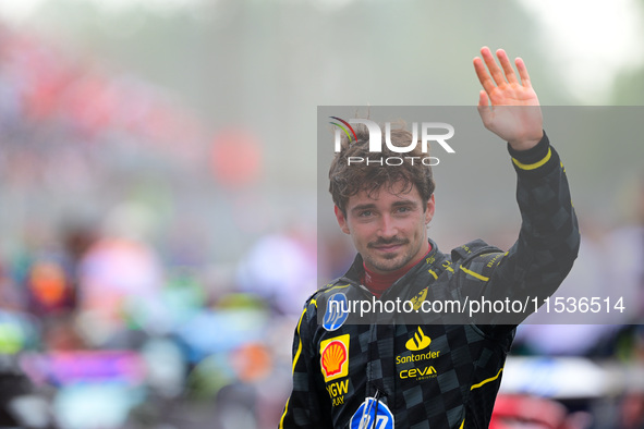 Charles Leclerc of Scuderia Ferrari celebrates his victory during the race of the Italian GP, the 16th round of the Formula 1 World Champion...