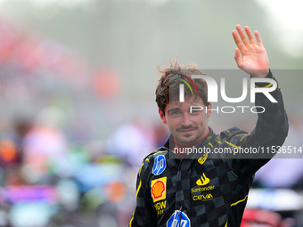 Charles Leclerc of Scuderia Ferrari celebrates his victory during the race of the Italian GP, the 16th round of the Formula 1 World Champion...