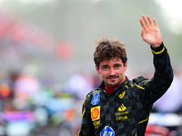 Charles Leclerc of Scuderia Ferrari celebrates his victory during the race of the Italian GP, the 16th round of the Formula 1 World Champion...