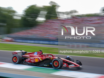 Charles Leclerc of Monaco drives the (16) Scuderia Ferrari SF-24 Ferrari during the race of the Formula 1 Pirelli Gran Premio d'Italia 2024...