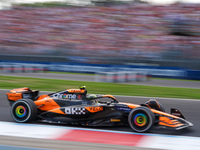 Lando Norris of the UK drives the (4) McLaren F1 Team MCL38 Mercedes during the race of the Formula 1 Pirelli Gran Premio d'Italia 2024 in M...