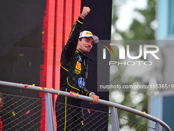 Charles Leclerc of Scuderia Ferrari celebrates his victory during the race of the Italian GP, the 16th round of the Formula 1 World Champion...