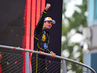 Charles Leclerc of Scuderia Ferrari celebrates his victory during the race of the Italian GP, the 16th round of the Formula 1 World Champion...