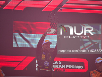 Charles Leclerc of Scuderia Ferrari celebrates his victory during the race of the Italian GP, the 16th round of the Formula 1 World Champion...