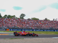 Charles Leclerc of Monaco drives the (16) Scuderia Ferrari SF-24 Ferrari during the race of the Formula 1 Pirelli Gran Premio d'Italia 2024...