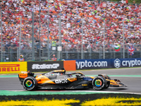 Oscar Piastri of Australia drives the (81) McLaren F1 Team MCL38 Mercedes during the race of the Formula 1 Pirelli Gran Premio d'Italia 2024...