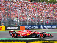 Carlos Sainz Jr. of Spain drives the (55) Scuderia Ferrari SF-24 Ferrari during the race of the Formula 1 Pirelli Gran Premio d'Italia 2024...