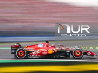 Charles Leclerc of Monaco drives the (16) Scuderia Ferrari SF-24 Ferrari during the race of the Formula 1 Pirelli Gran Premio d'Italia 2024...