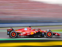 Charles Leclerc of Monaco drives the (16) Scuderia Ferrari SF-24 Ferrari during the race of the Formula 1 Pirelli Gran Premio d'Italia 2024...