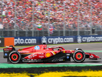 Charles Leclerc of Monaco drives the (16) Scuderia Ferrari SF-24 Ferrari during the race of the Formula 1 Pirelli Gran Premio d'Italia 2024...