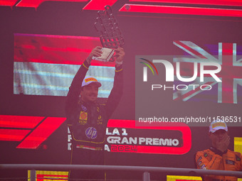 Charles Leclerc of Scuderia Ferrari celebrates his victory during the race of the Italian GP, the 16th round of the Formula 1 World Champion...