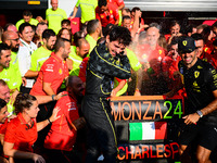 Charles Leclerc of Scuderia Ferrari celebrates his victory during the race of the Italian GP, the 16th round of the Formula 1 World Champion...