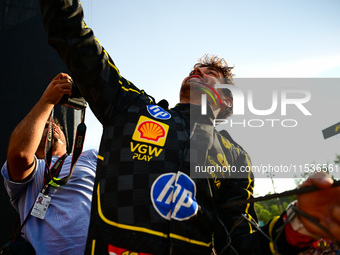 Charles Leclerc of Scuderia Ferrari celebrates his victory during the race of the Italian GP, the 16th round of the Formula 1 World Champion...