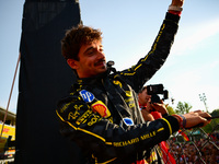 Charles Leclerc of Scuderia Ferrari celebrates his victory during the race of the Italian GP, the 16th round of the Formula 1 World Champion...