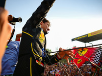 Charles Leclerc of Scuderia Ferrari celebrates his victory during the race of the Italian GP, the 16th round of the Formula 1 World Champion...