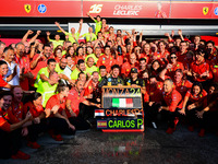 Charles Leclerc of Scuderia Ferrari celebrates his victory during the race of the Italian GP, the 16th round of the Formula 1 World Champion...