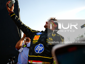 Charles Leclerc of Scuderia Ferrari celebrates his victory during the race of the Italian GP, the 16th round of the Formula 1 World Champion...